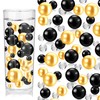 ZEBMOON 200PCS Black Gold Vase Beads, Black Gold Marbles for