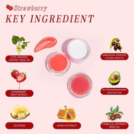 Set De Mascarilla Labial Y Exfoliante Labial De Azúcar. Dúo De Tratamiento Labial Natural. Mascarilla Labial 4 En 1 Para Dormir. Set De Regalo Para Exfoliar, Nutrir, Calmar E Hidratar Labios