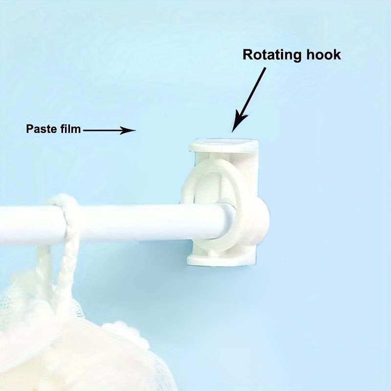 Curtain Rod Holder, Easy-Install No-Drill Curtain Rod Holder, 360° Flexible
