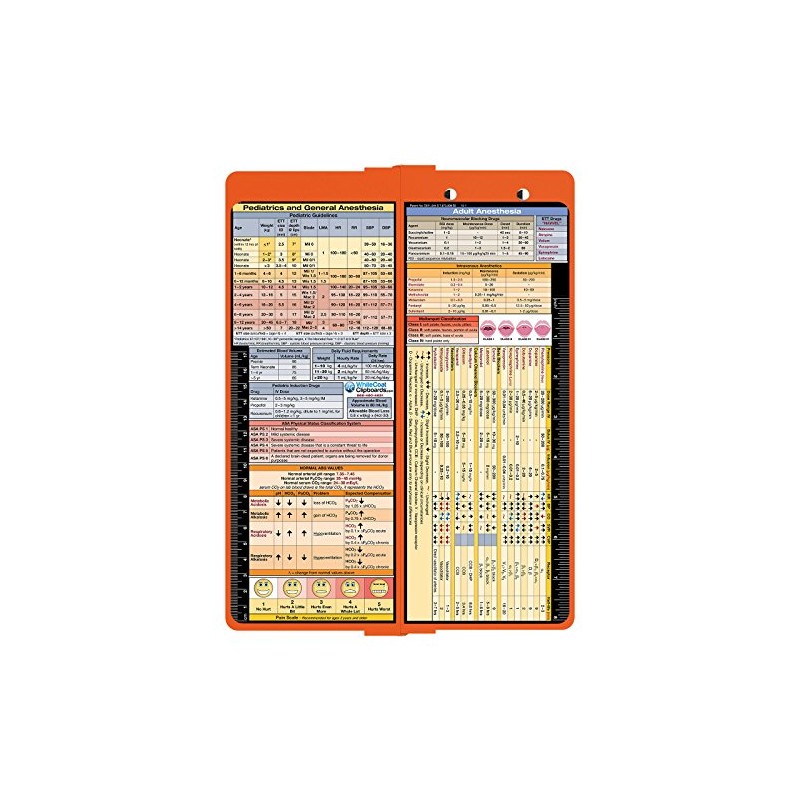 Whitecoat Clipboard - Vertical - Orange- Anesthesia Edition