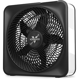 Vornado Model 80 High Velocity Electric Box Fan with Removable Grille, 5 Speed Settings, Powerful Airflow, Whole Room Air Circulation, Quiet Operation, Cord Storage, Durable Construction, Ice White