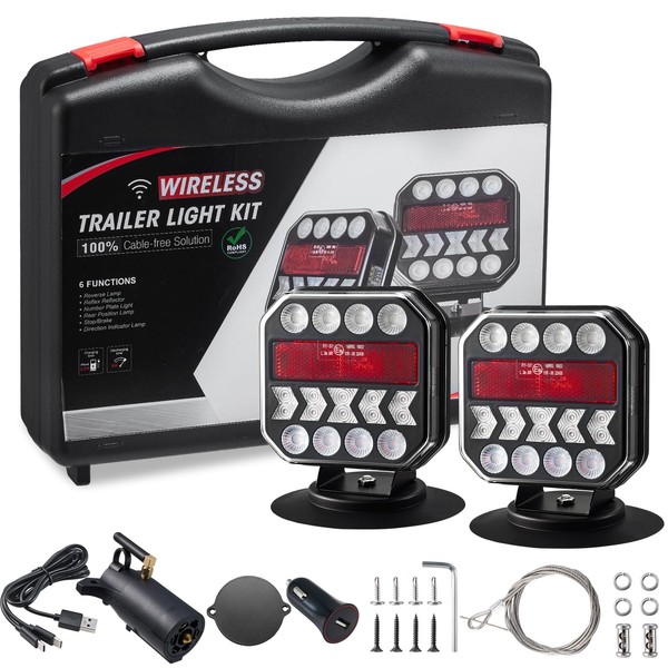 Hifybaty Wireless Trailer Lights, USB-C Magnetic Wireless Tow Light with