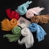 Pmnzdy Women's Pure Colour Cotton Linen Scarf 100 x 180