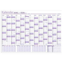 SULOLI XXL Calendar 2025 Wall Calendar Annual Calendar Large Poster Calendar in German with Magnetic Pens and Glue for Students Teachers and Office (98 x 68 cm)