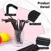 100Pcs Black Straws, Flexible Plastic Straws, Plastic Disposable Bendy Straws