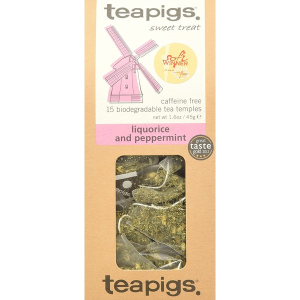 Teapigs Liquorice & Peppermint - 15 Tea Temples(net wt 1.6 oz)