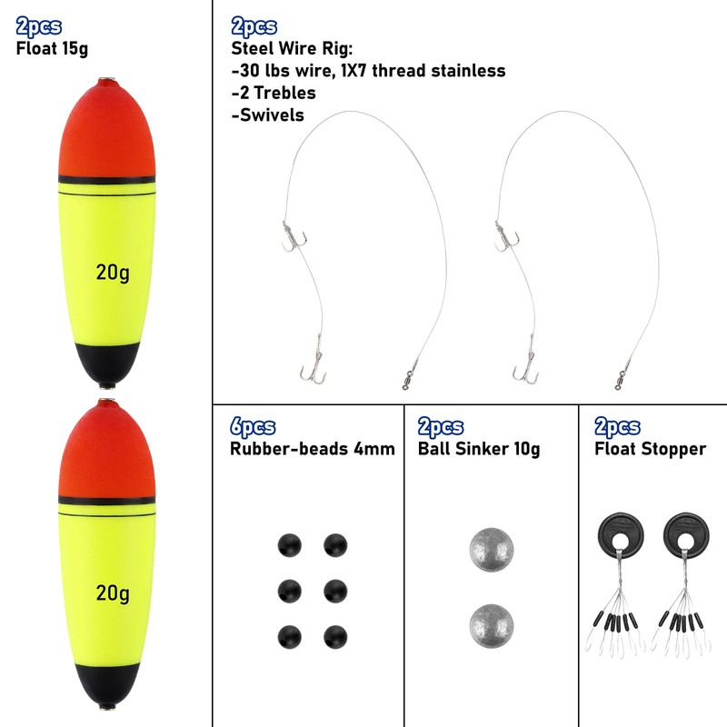 Alwonder PIKE FLOAT Complete Accessory Kit Set for Pike Fishing