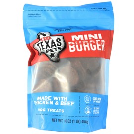 H-E-B Texas Pets Mini Burger Made with Chicken and Beef 16 Oz Premium Pet Treat