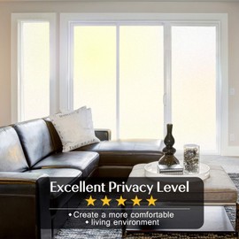 HIDBEA Window Privacy Film, UV Blocking Heat Control Removable Frosted Glass Window Film Static Cling Opaque Door Decorative Sticker for Home Bathroom Office(17.5 x 78.7 Inch, Pure)