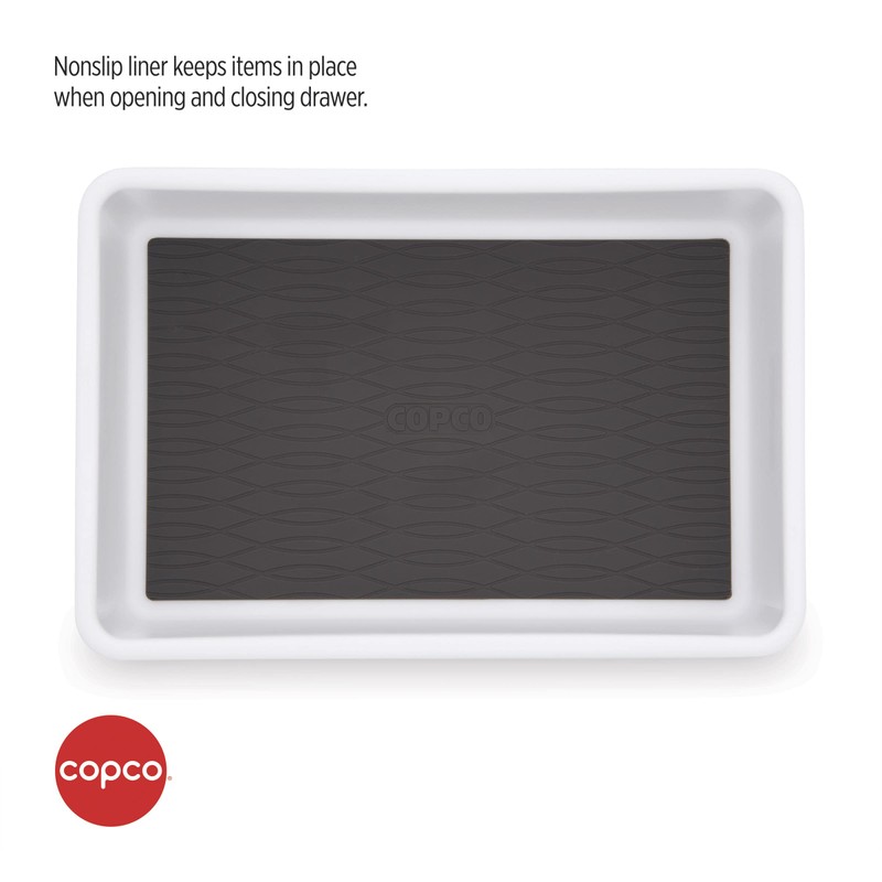 Copco Basics Drawer Organizer, 9.06 x 6.13 x 2.1-Inches, White/Charcoal