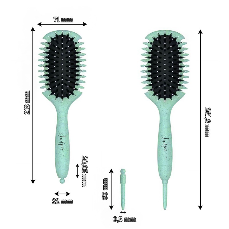 Judpor® Set Curly Lockenbürste + 4 Pinzetten | Lockenformbürste Curly