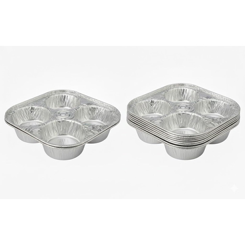 Handi-Foil 4-Cavity Cup Aluminum Foil Muffin Cupcake Pan - Disposable