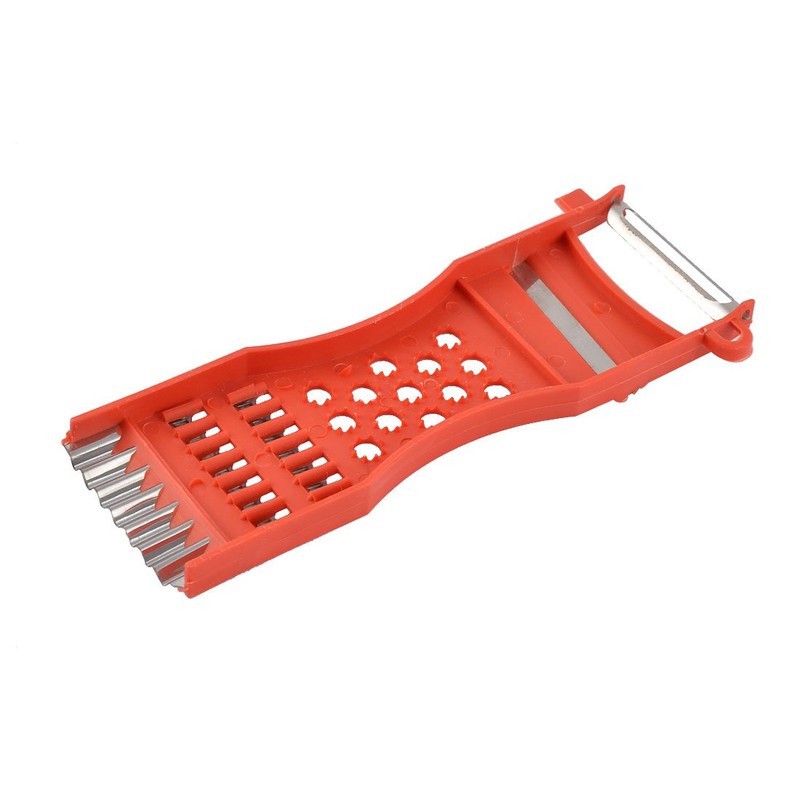 uxcell Plastic Frame Vegetable Fruit Slicer Peeler Shredder 4pcs Red