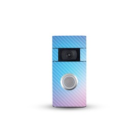MightySkins Carbon Fiber Skin Compatible with Ring Video Doorbell (2nd Generation) - Royal Haze | Protective, Durable Textured Carbon Fiber Finish | Easy to Apply