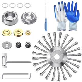 EOONTOON 10 Inch Indestructible Trimmer Weed Eater Head，Steel Wire Grass Trimmer Head for Edger Lawn Tool，Trimmer Head Weed Wacker Attachments，String Trimmer Head Weed Eater Ettachment