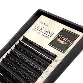 Volume Silk Lash Extensions, 0.05, 0.07, 0.10 Silk Lashes C/D/CC Curl Mixed Premium Lash Extension, Professional Salon Use Silk Lash Trays for Lash Extensions (Silk Black 0.07 CC, 7-15mm)