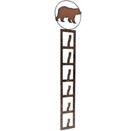 BestGiftEver Rustic Baseball Cap Holder Wall Mounted with 6 Hooks - Metal Bear Cap Organizer for Over The Door - Decorative Cap Rack for Lodge Cabin Home, Rustic Wall Organizer for Baseball Caps