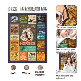 Horse Blanket,Horse Gifts for Women Girls, Horse Gifts, Ultra Soft Flannel Horse Throw Blanket, Horse Decor, Gifts for Horse Lovers 40"X50"