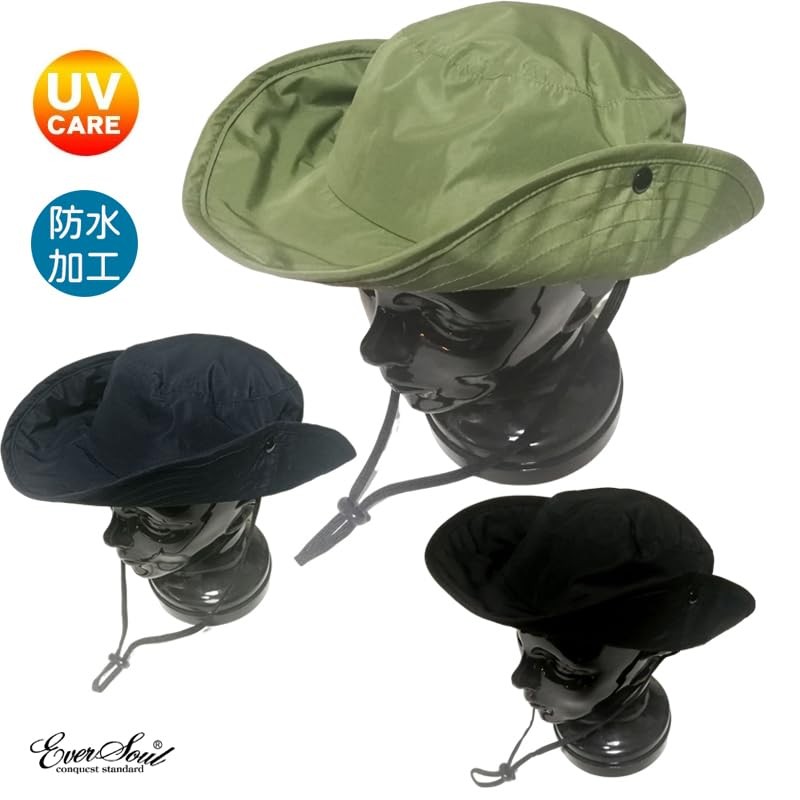 [EVERSOUL] サファリハット 防水 ハット サーフハット トレッキング 帽子 UVカット 日焼け防止 アウトドア