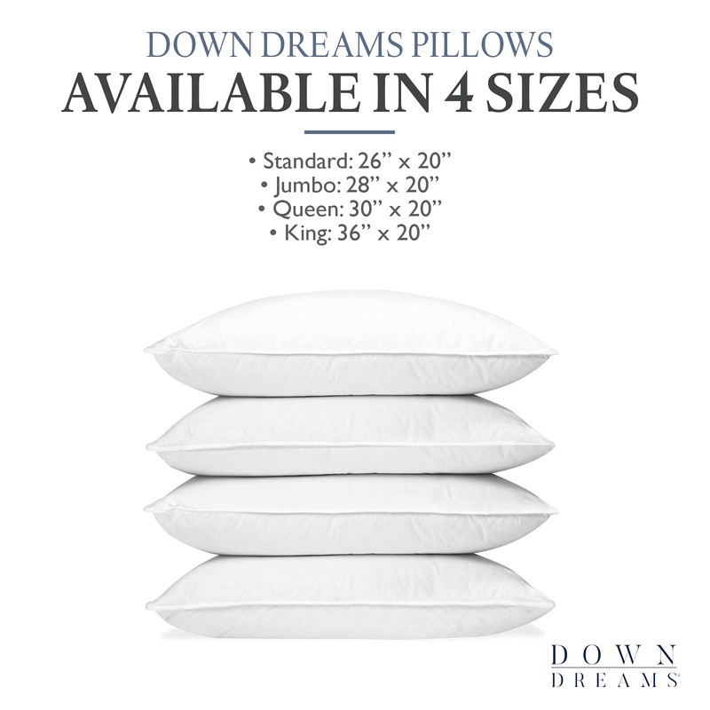 Down Dreams Manchester Mills Classic Pillows - King/Medium Support 2-Pack