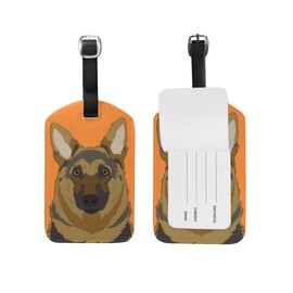 My Daily Alsatian Dog Luggage Tag PU Leather Bag Tag Travel Suitcases ID Identifier Baggage Label 1 Piece