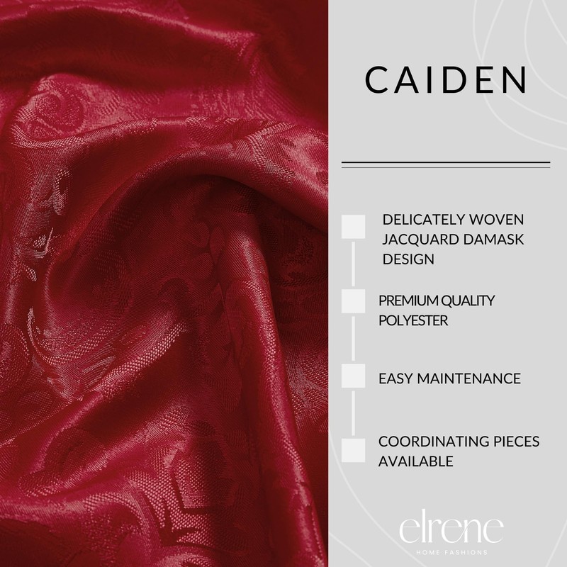 Elrene Damask Tablecloth, Polyester, Red, 52" x 52" (Square)