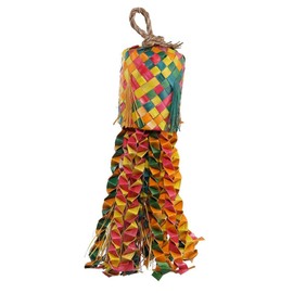 Palm Leaf Octopus Pinata - Preening Natural Parrot Toy - Medium