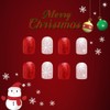 Christmas Press on Nails Square Short Fake Nails Pink False
