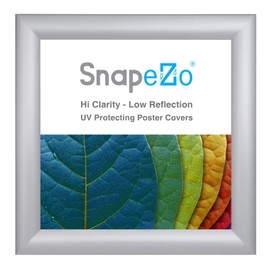 SnapeZo Poster Frame 10x10 Inches, Silver 1.2 Inch Aluminum Profile, Front-Loading Snap Frame, Wall Mounting, Premium Series