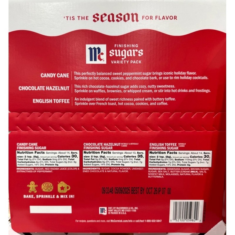 McCormick LIMITED EDITION HOLIDAY Finishing Sugar 2025 Complete Set GIFT