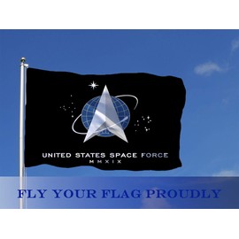Space Force Flag 3x5 Outdoor Indoor-US Space Force Flag-Double Stitched- Polyester with Brass Grommets (3x5 Ft)