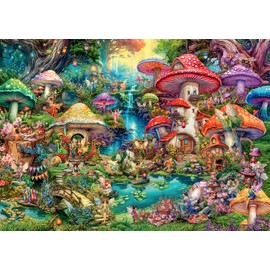 Ravensburger Merry Mushroom Village 1000 Piece Jigsaw Puzzles for Adults and Kids Age 12 Years Up