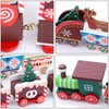 2 Pcs Christmas Wooden Train Mini Wooden Christmas Train Christmas