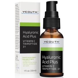YEOUTH Serum Acido Hialuronico con Serum Vitamina C y Tripeptides, cido Hialurnico Cara para Hombres y Mujeres, Serum Facial para Arrugas, Puede Usar 