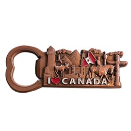 Canadian Souvenir Gifts:Bottle Opener and Fridge Magnet for Friends and Relatives with Multiple Colours -Bronze