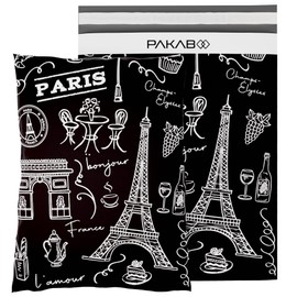 PAKABOO Poly Mailer Shipping Bags 6x9 Inch, 100 Pack, Non-Padded Envelopes with Tamper Proof Self-Seal, Paris Print Packaging