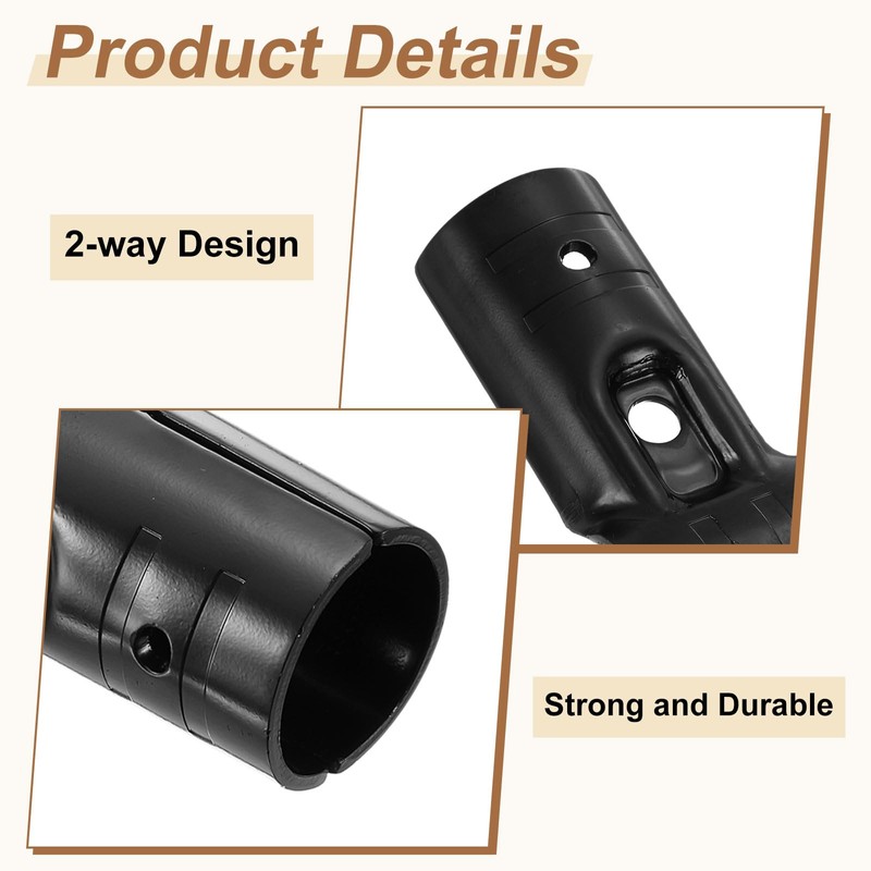 sourcing map 2 Pcs Straight Structural Pipe Connector, 1-1/8" 4-Way