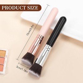 Foundation Brush, 2 Pack Flat Top Kabuki Foundation Brush, Face Foundation Blending Makeup Brush for Liquid Makeup, Cream, Powder