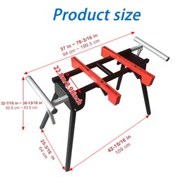 Gabasinover Heavy-Duty Steel Construction Miter saw stand , secure and portable workstation fits for any other Brand's Miter Saw, Carpenters, Contractors and DIY Chose.(Black+Red)