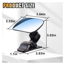 Car Rearview Baby Mirror, Universal Wide Angle Convex Mirror Clip-on Mirrors, Adjustable Convex Safety Rearview Mirrors for Viewing Rear Passengers, Suitable for Most Cars