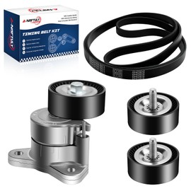 Engine Serpentine Belt Drive Kit Compatible with 2009-2017 for Dodge Journey, 2008-2014 Avenger, Caliber, 2008-2017 Jeep Patriot, Compass, 2011-2014 Chrysler 200, 2007-2010 Sebring, 1.8L 2.0L 2.4L