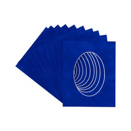 3x5 Mat For 6x7.5 Frame - Precut Royal Blue Suede Oval Shaped Photo Mat Board Opening - Acid Free Matte Bevel Cut for Family Photos, Pack of 25 Matboards Show Kit With Acid Free Backings & Clear Bags