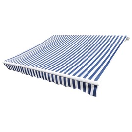 vidaXL Replacement Awning - UV-Resistant and Anti-Fade - Blue and White Outdoor Patio Fabric - Suitable for Frames of 9'10" x 8'2" - Resistant - Durable Polyester - Frame Not Included