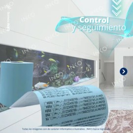 20 Rollos Papel Térmico 80x70 Color Azul Impresora 80mm Color Azul claro INKO                                                                         