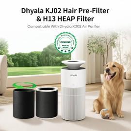 Pre-Filter Replacement for Pet Air Purifier Capture Cat Fur and Large Particles, Compatible with Dhyala KJ02 Air Purifier, 3 Packs, Black
