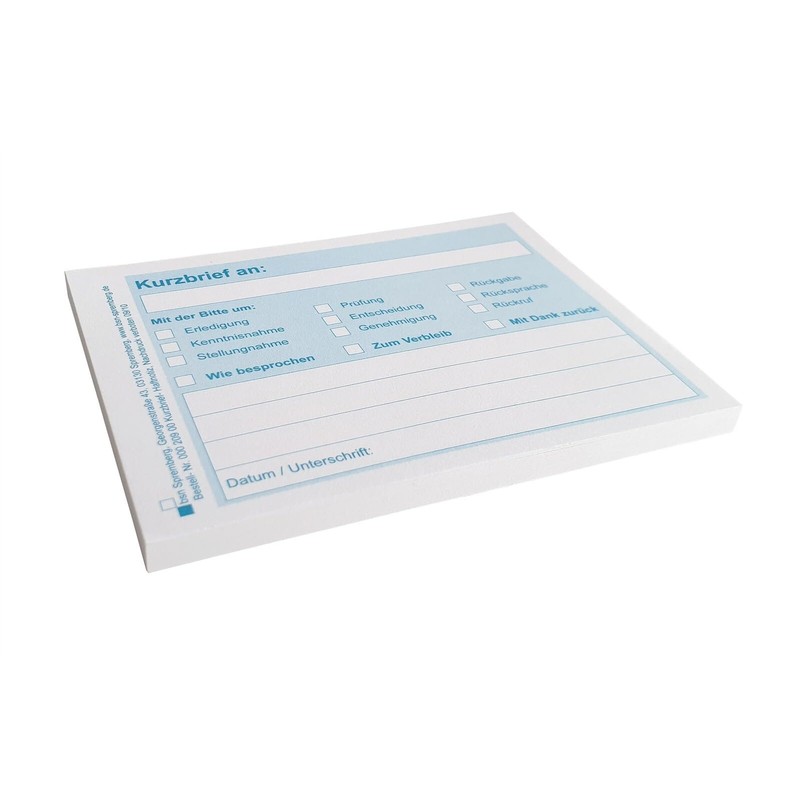 Kurzbrief, Haftnotizzettel, Block mit 50 Blatt, im 3er Set