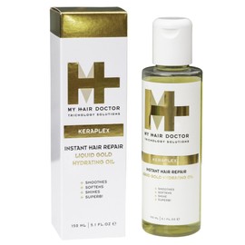 My Hair Doctor Liquid Gold Hydrating Oil Treatment, Lightweight, Non Sticky Formula Revives and Restores Colour Treated Hair, Vegan Friendly, 150ml