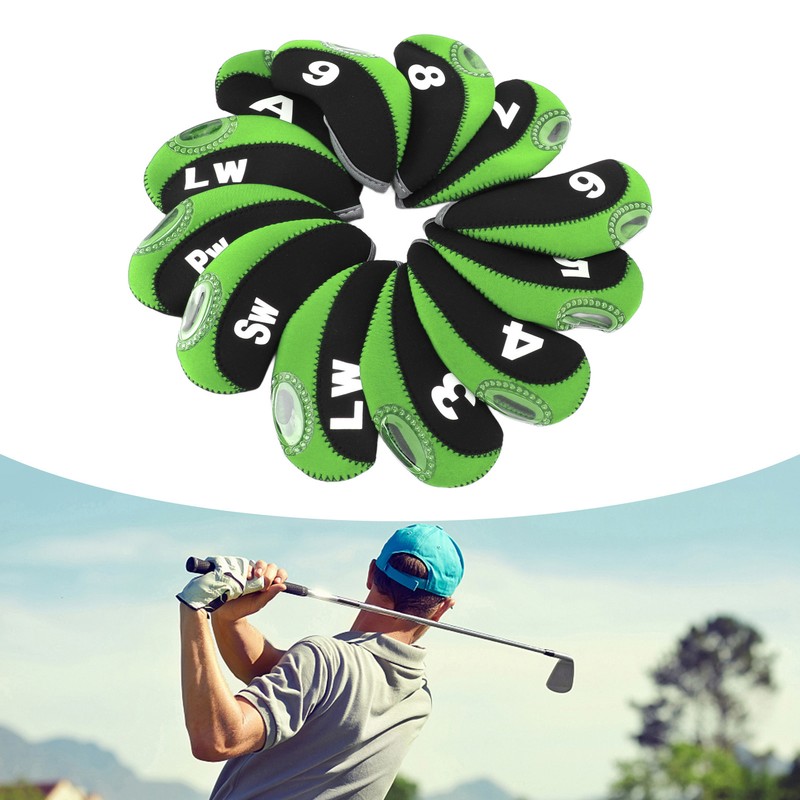 12 PCS Golf Club Head Covers Golf Iron Pole Number
