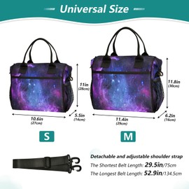 senya Lunch Bag Insulated Lunch Box Large Lunch Tote Bag Leakproof Lunch Cooler Bag Universe Galaxy Nebula Space for Men Women, Medium