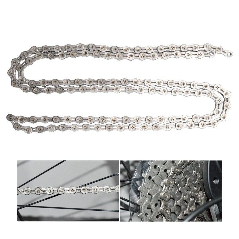 WAKE Bicycle 9 Speed Electroplated Silver Chain Mountain Road Bike